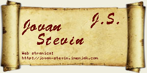 Jovan Stevin vizit kartica